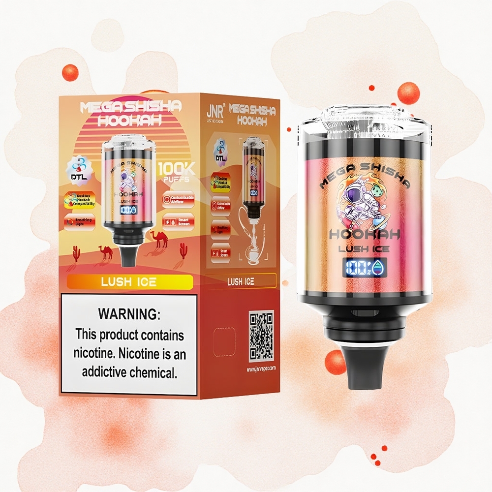 JNR Mega Shisha Hookah 100K Hielo Fresco Pantalla Inteligente 2200mAh