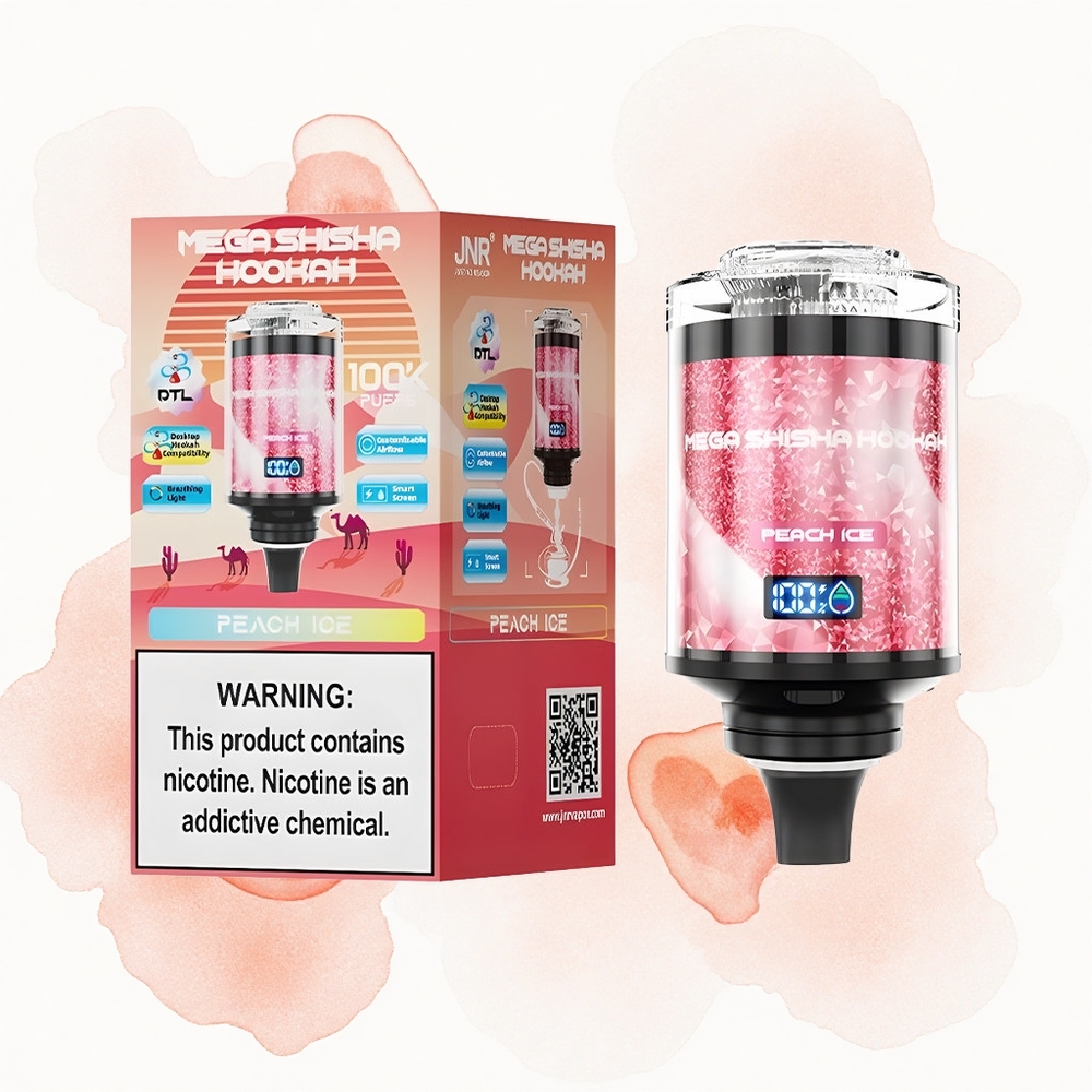 JNR Mega Shisha Hookah 100K Melocotón Hielo 2200mAh Tipo-C