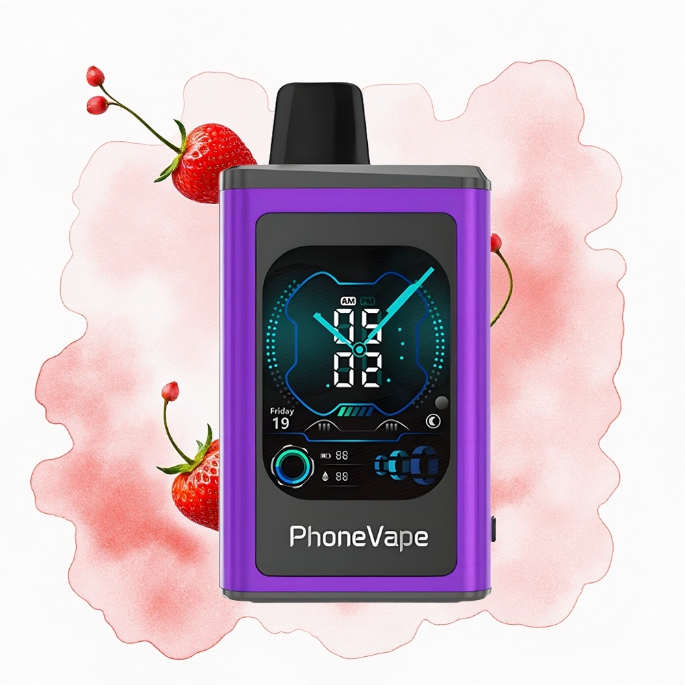 JNR PhoneVape 30000 Cereza Fresa Frambuesa con Pantalla Completa y Batería Recargable