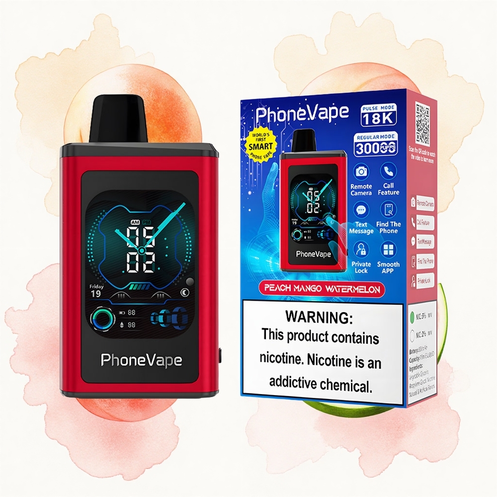 JNR PhoneVape 30000 Durazno Mango Sandía con Pantalla Completa y Batería Recargable