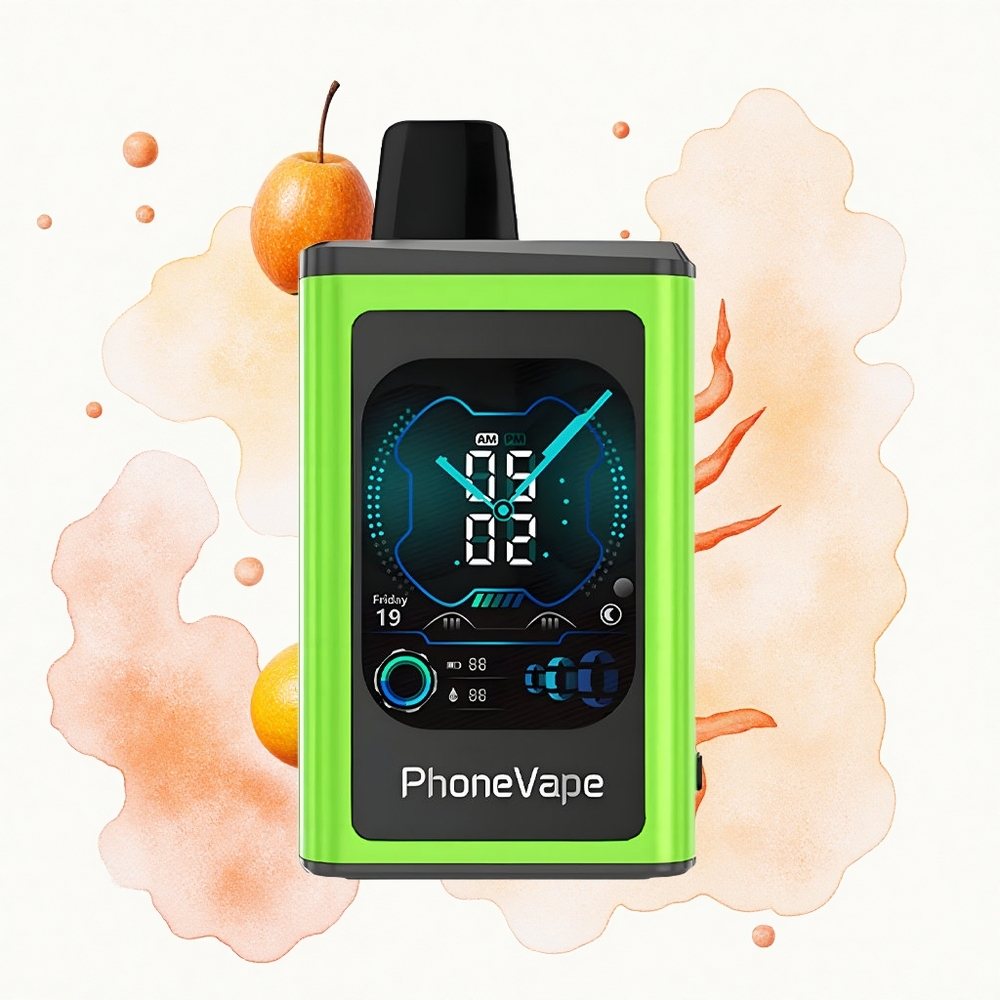 JNR PhoneVape 30000 Manzana Ácida Helada con Pantalla Completa y Control por App