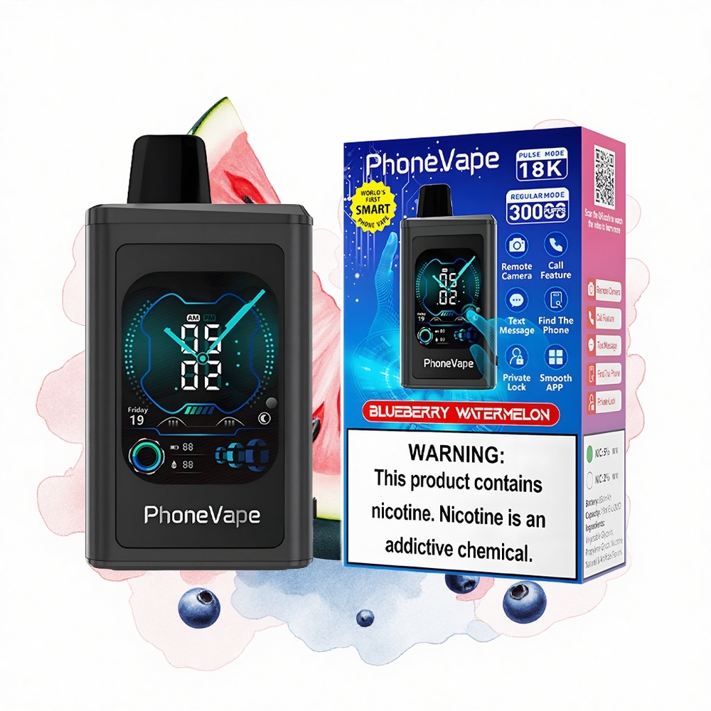 JNR PhoneVape 30000 Sandía Arándano con Pantalla Completa y Batería Recargable