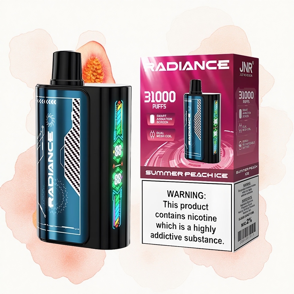 JNR Radiance 31000 Melocotón de Verano Hielo con Pantalla Inteligente y Doble Bobina