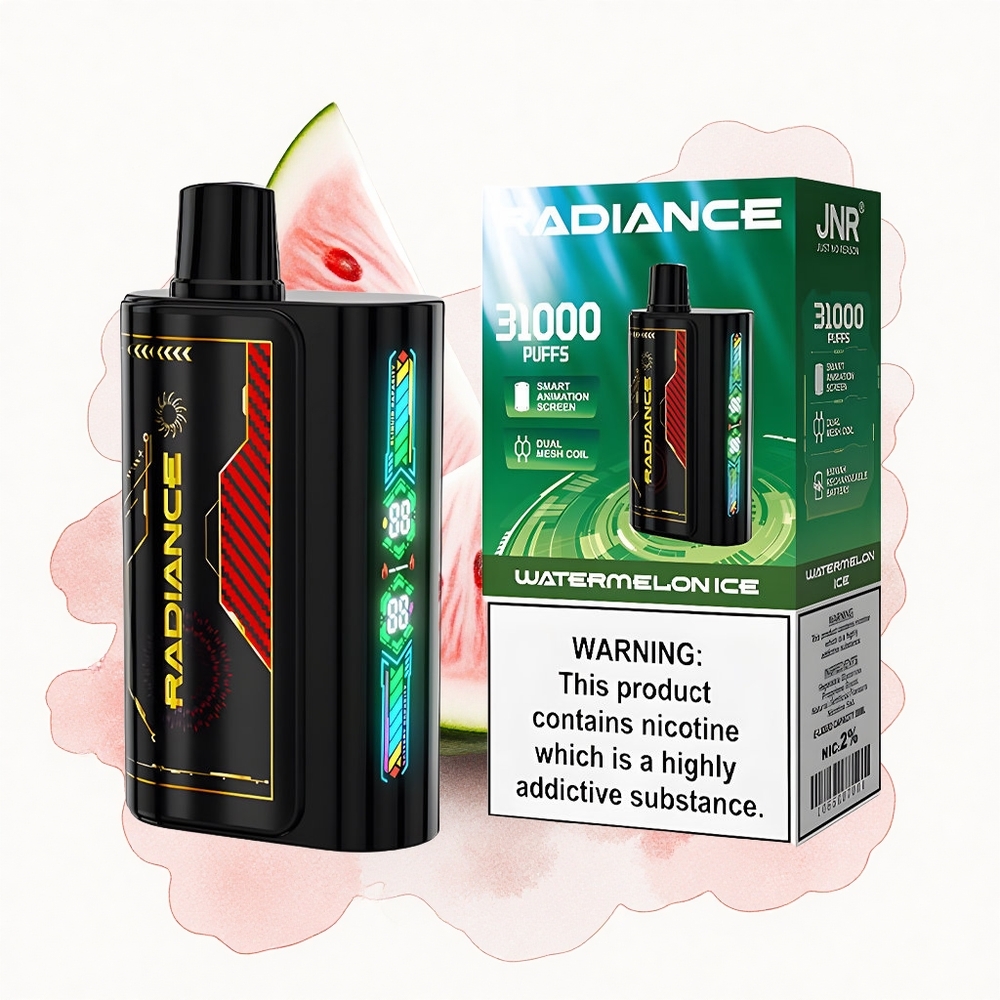 JNR Radiance 31000 Sandía Hielo con Pantalla Animada y Batería Recargable