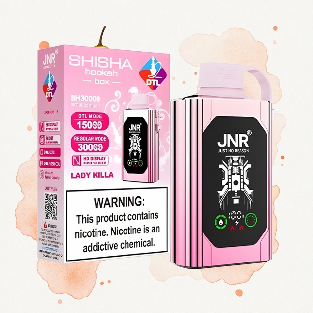 JNR Shisha Hookah Box 20500 Asesina de Damas HD Dual Mesh Carga Rápida Tipo-C