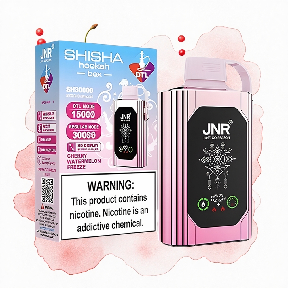 JNR Shisha Hookah Box 20500 Cereza Sandía Congelada HD Dual Malla 25ml