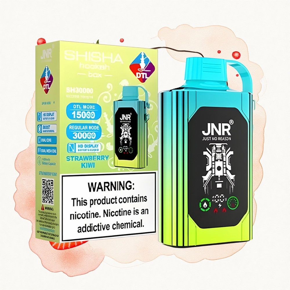 JNR Shisha Hookah Box 20500 Fresa Kiwi HD Dual Malla Carga Rápida 25ml