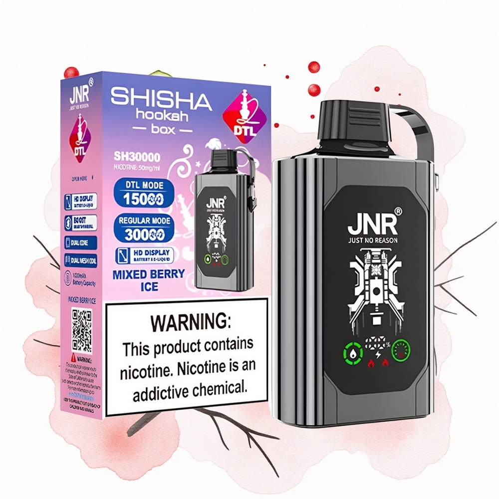 JNR Shisha Hookah Box 20500 Helado de Frutas Mixtas con Doble Malla y Carga Rápida