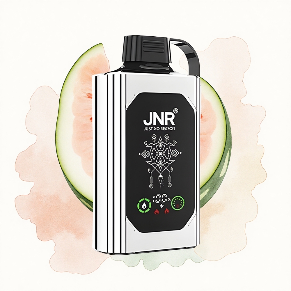 JNR Shisha Hookah Box 20500 Menta de Melón Doble con Pantalla HD y Carga Rápida Tipo-C
