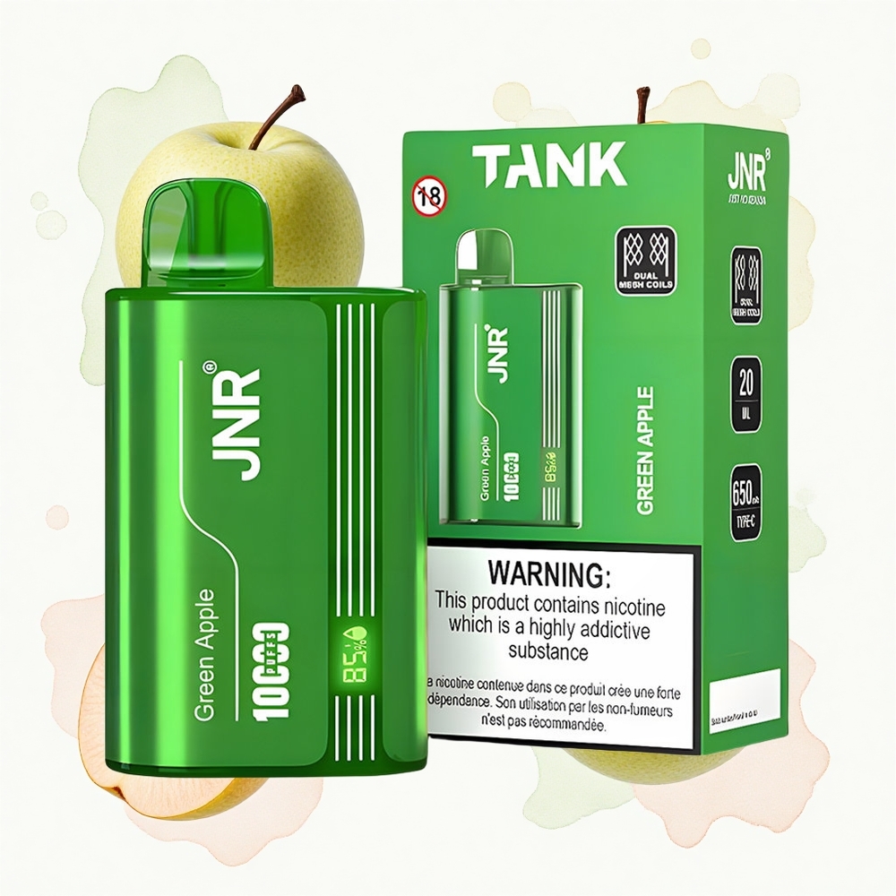 JNR Tank 10000 Manzana Verde Durazno Pera con Pantalla Digital y Carga Rápida Type-C