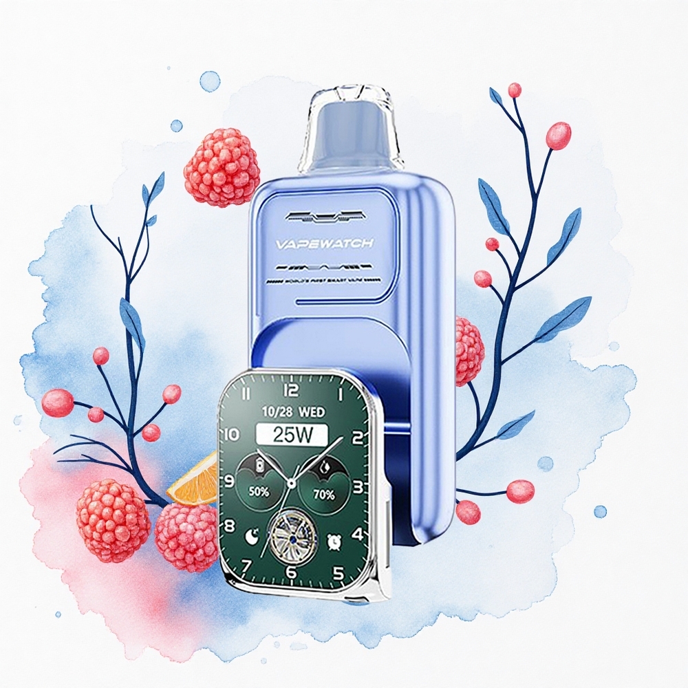 JNR VapeWatch 30000 Hielo de Frambuesa Azul Doble Malla 19mL Tipo-C