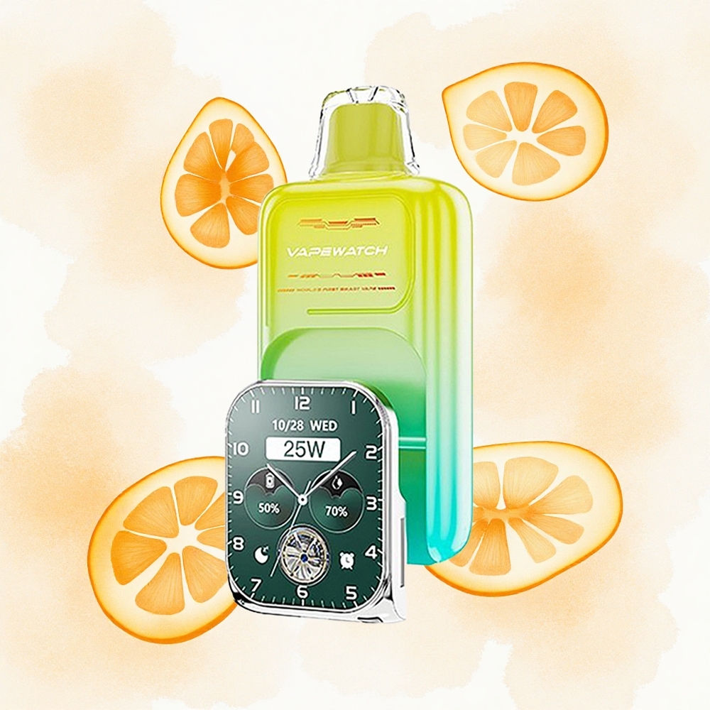 JNR VapeWatch 30000 Naranja Mango Doble Malla Carga Rápida 19mL