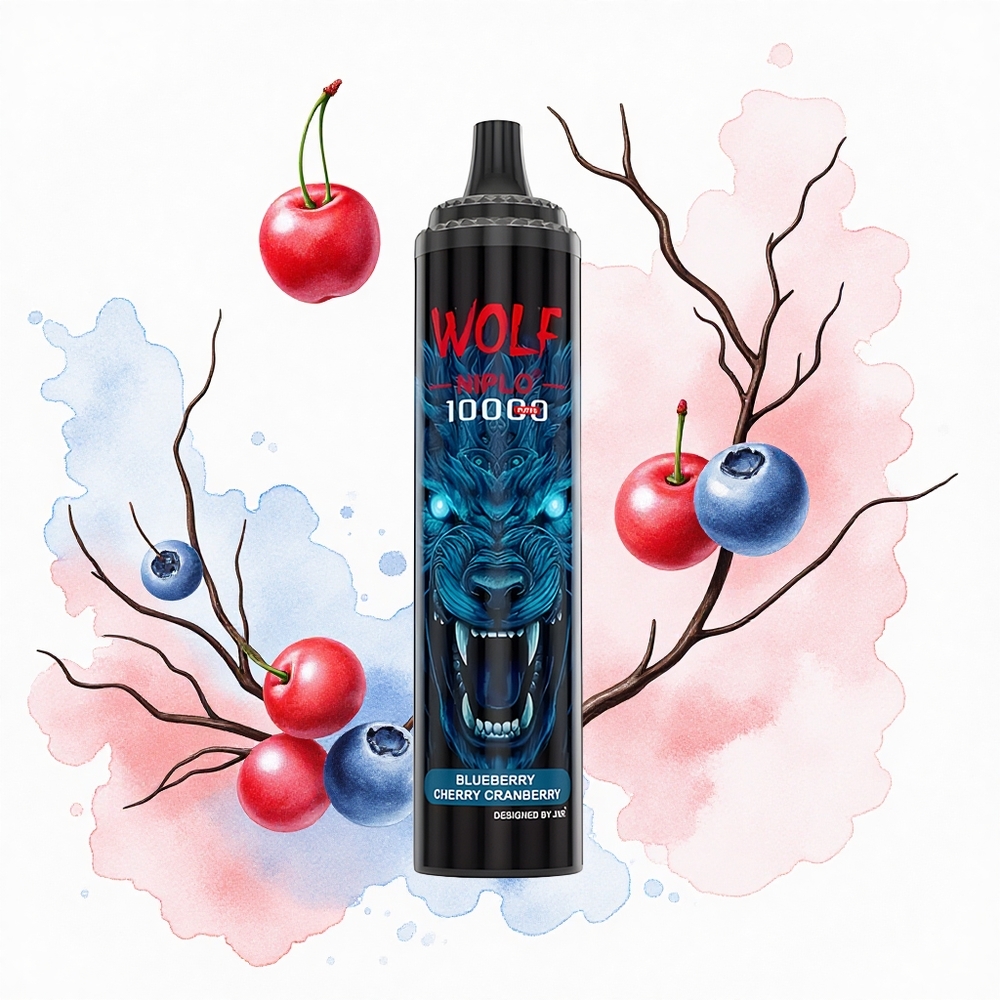 JNR Wolf Niplo 10000 Arándano Cereza Mora 20ml 650mAh Tipo-C
