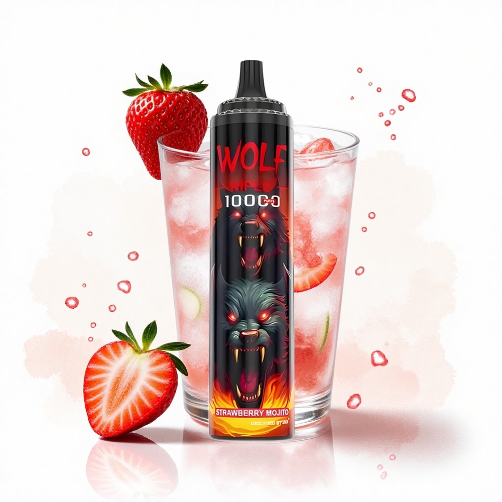 JNR Wolf Niplo 10000 Mojito de Fresa 20ml 650mAh Tipo-C