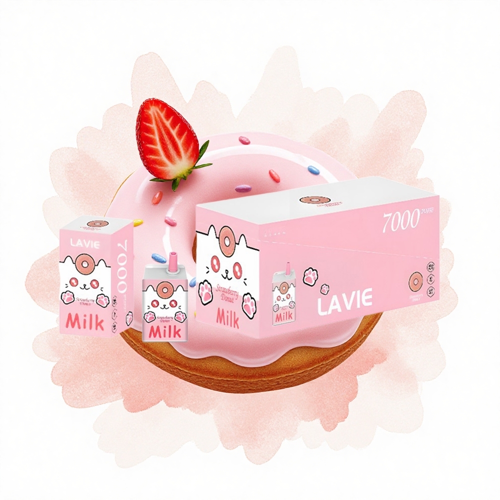 Lavie Milk 7000 Puffs Rosquilla de Fresa 16ML 600mAh Tipo C
