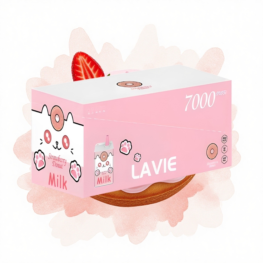 Lavie Milk 7000 Puffs Rosquilla de Fresa 16ML 600mAh Tipo C