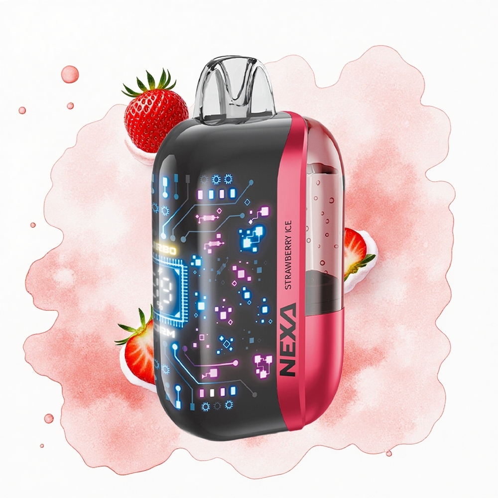 NEXA Ultra 50000 Puffs Helado de Fresa con Pantalla 3D y Carga Tipo-C