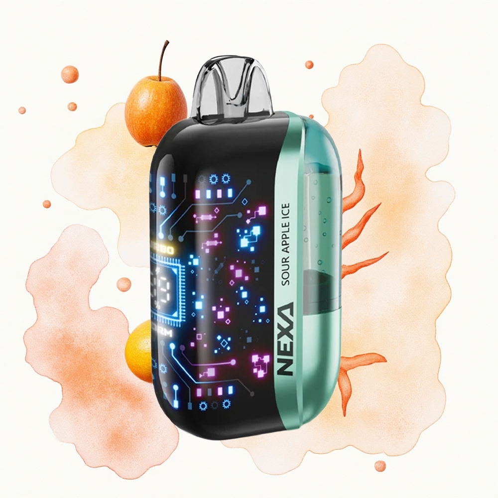NEXA Ultra 50000 Puffs Manzana Ácida Helada 20ml 5% Pantalla 3D