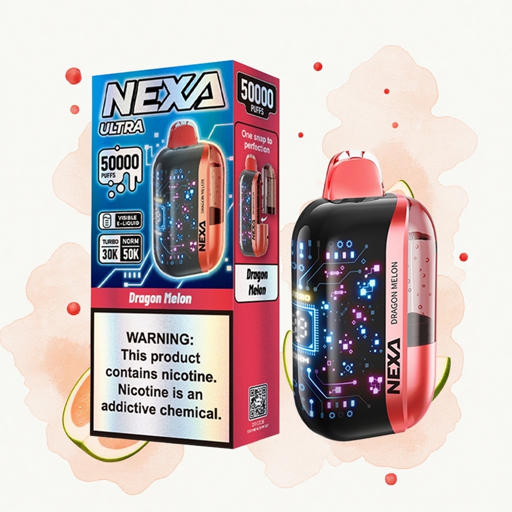 NEXA Ultra 50000 Puffs Melocotón Dragón 20ml 5% Pantalla Curva