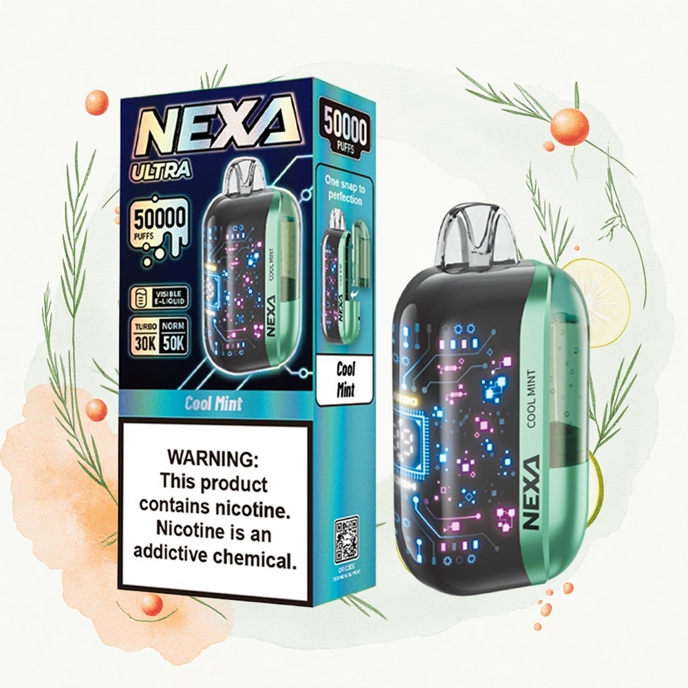 NEXA Ultra 50000 Puffs Menta Fresca 20ml Pantalla Curva 3D