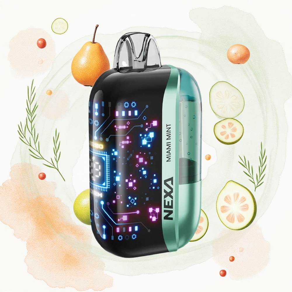 NEXA Ultra 50000 Puffs Menta de Miami 50K Pantalla 3D Carga Tipo-C