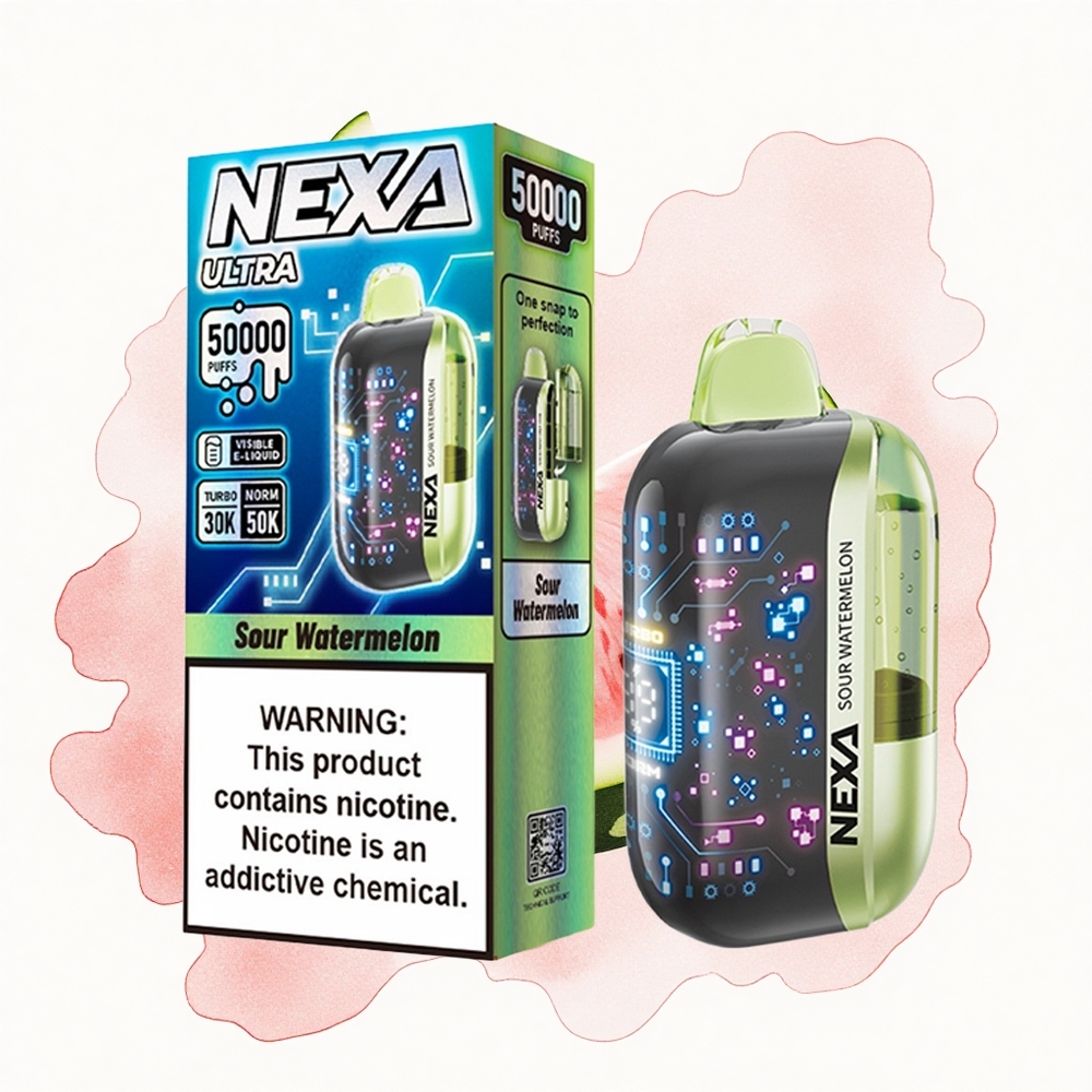 NEXA Ultra 50000 Puffs Sandía Ácida 50K con Pantalla 3D y Carga Tipo-C