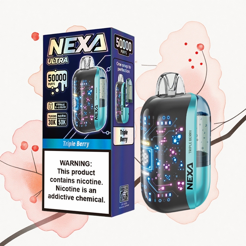 NEXA Ultra 50000 Puffs Triple Berry 20ml Pantalla 3D