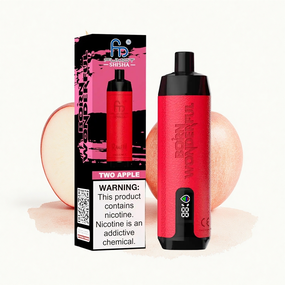 RandM Fumot Shisha 10000 Puffs Dos Manzanas LED Tipo-C 18ml