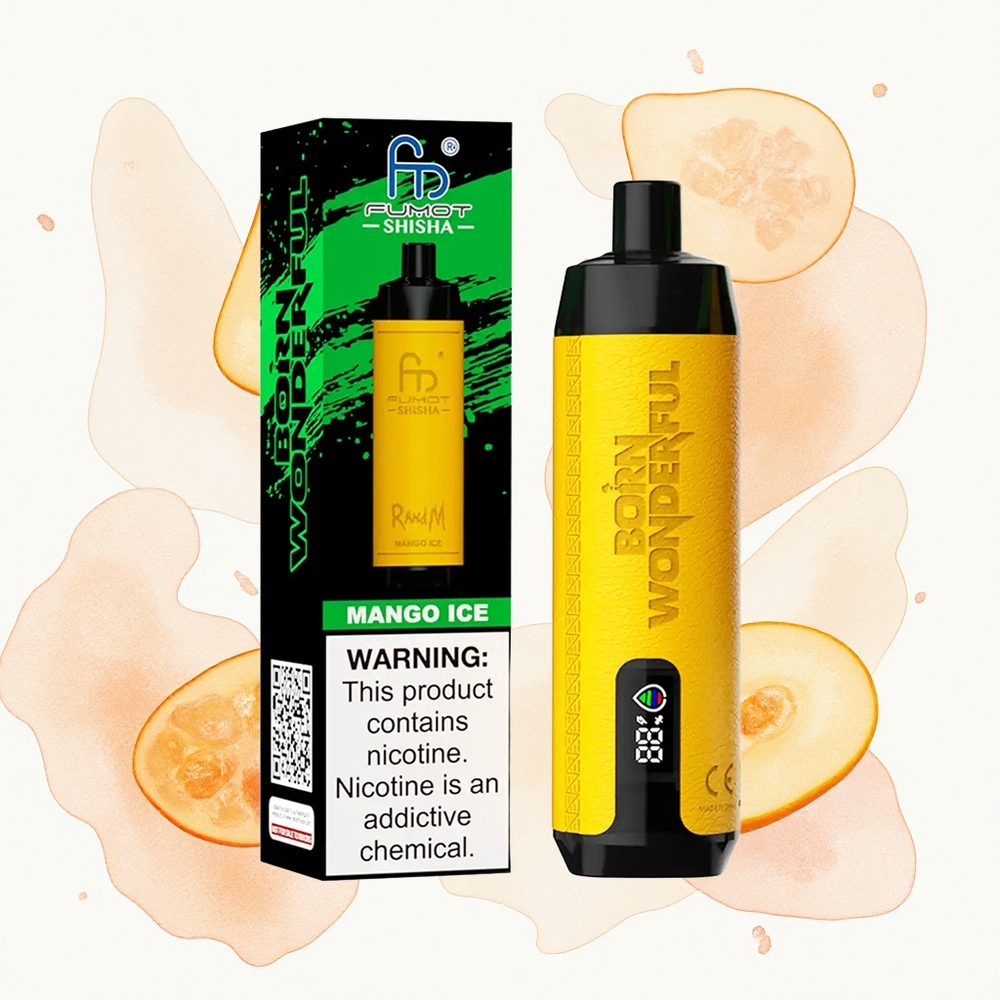 RandM Fumot Shisha 10000 Puffs Helado de Mango con Batería 850 mAh y Tipo-C