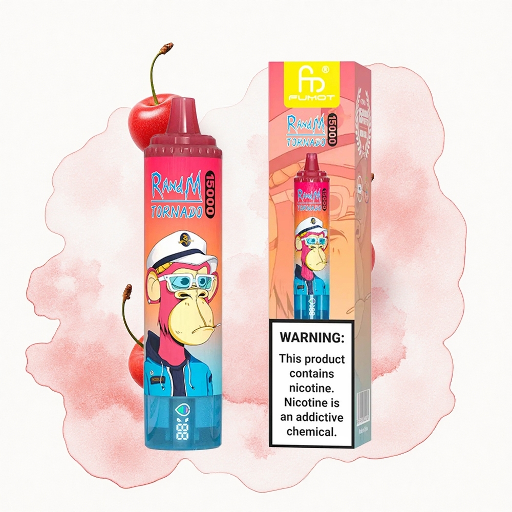 RandM Fumot Tornado 15000 Puffs Cereza Tormenta LCD Tipo-C 25ml