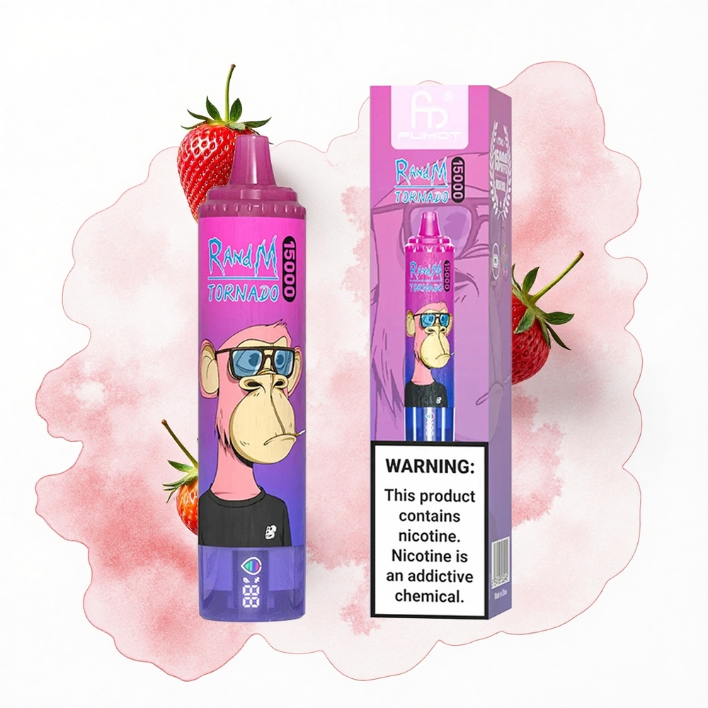 RandM Fumot Tornado 15000 Puffs Fresa Uva 25ml Tipo-C Recargable