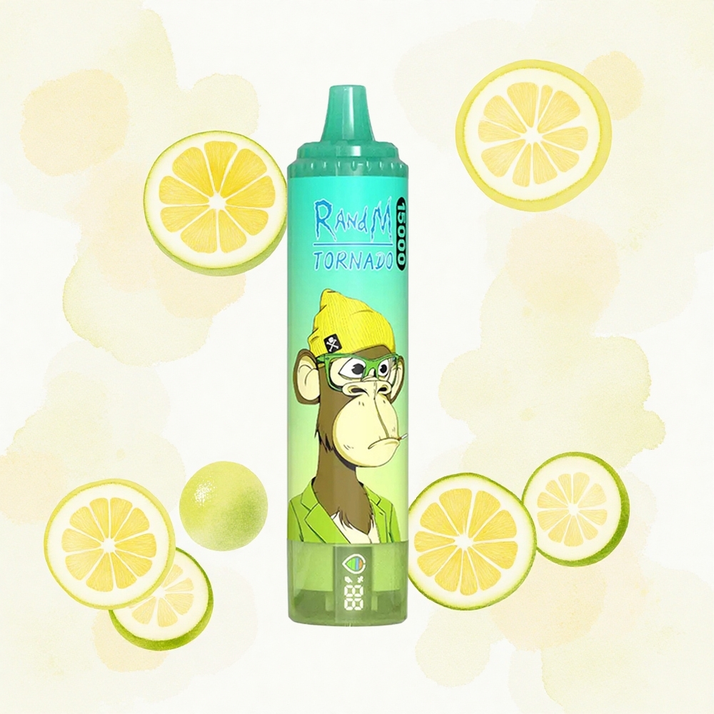 RandM Fumot Tornado 15000 Puffs Lima Limón 25ml Pantalla LCD