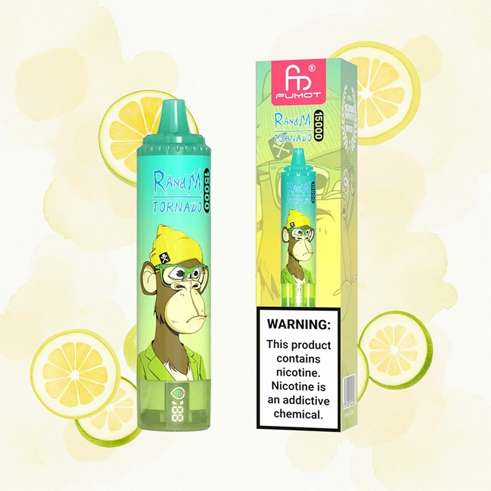 RandM Fumot Tornado 15000 Puffs Lima Limón 25ml Pantalla LCD