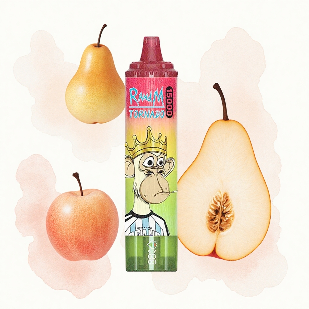 RandM Fumot Tornado 15000 Puffs Manzana Durazno Pera 25ml Tipo-C