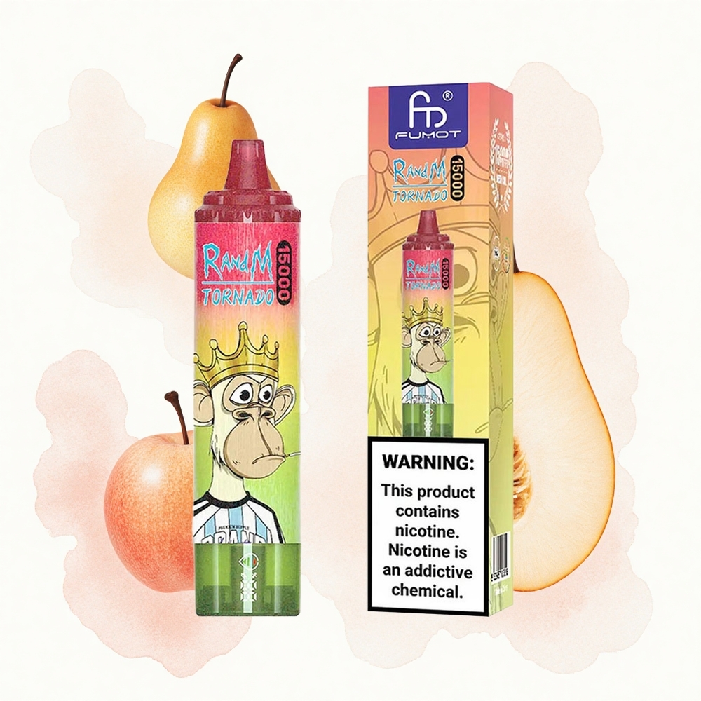RandM Fumot Tornado 15000 Puffs Manzana Durazno Pera 25ml Tipo-C
