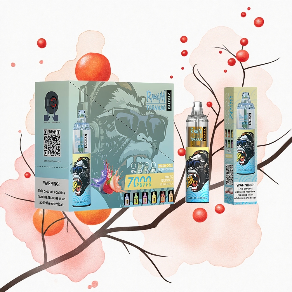RandM Fumot Tornado 7000 Puffs Bayas Mixtas con Bobina Mesh y Luz RGB