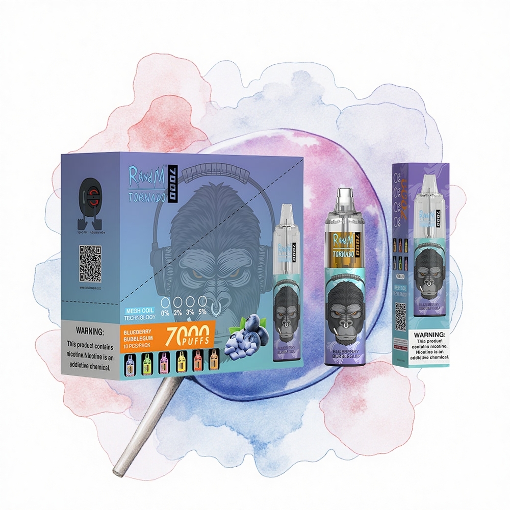 RandM Fumot Tornado 7000 Puffs Chicle de Arándano RGB Tipo-C