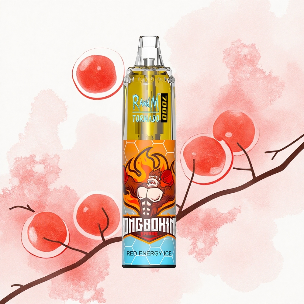RandM Fumot Tornado 7000 Puffs Energía Roja Hielo Tipo-C 14ML RGB