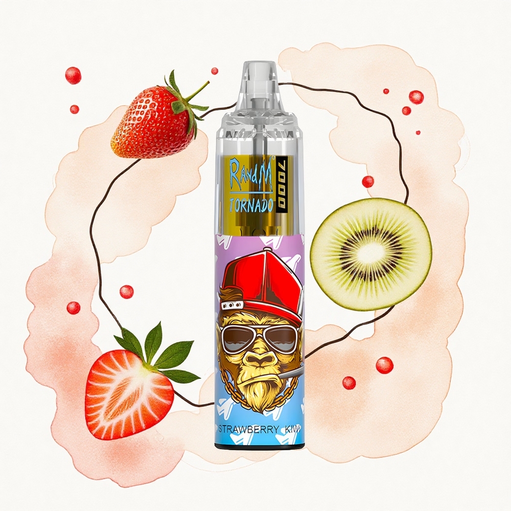 RandM Fumot Tornado 7000 Puffs Fresa Kiwi RGB Tipo-C Ajustable