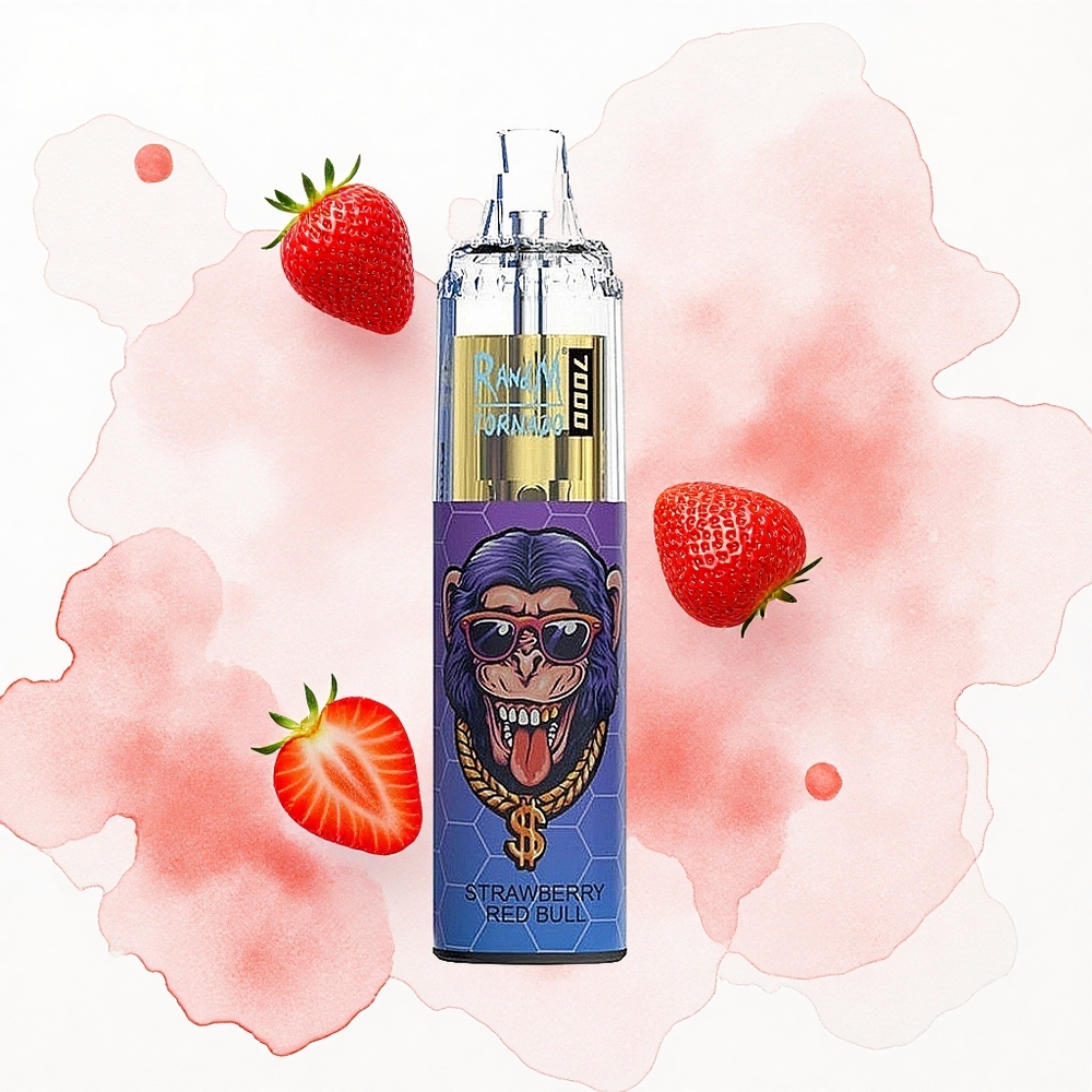 RandM Fumot Tornado 7000 Puffs Fresa Tormenta Eléctrica 7000 Puffs con Luz RGB y Batería 850 MAH