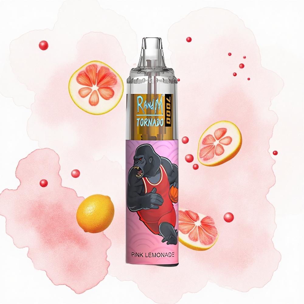 RandM Fumot Tornado 7000 Puffs Limonada Rosada 14ML Tipo-C Ajustable