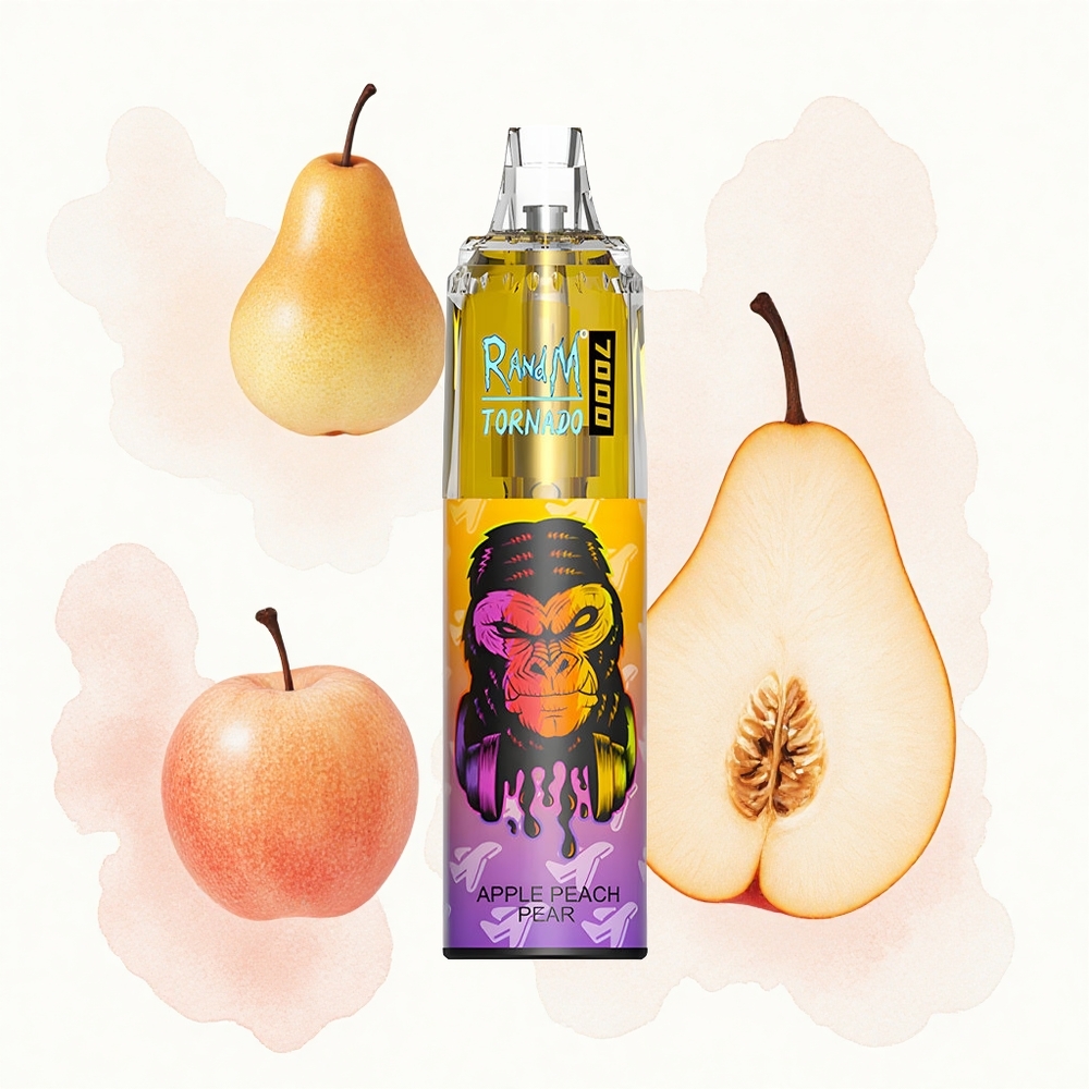 RandM Fumot Tornado 7000 Puffs Manzana Durazno Pera 14ML Tipo-C