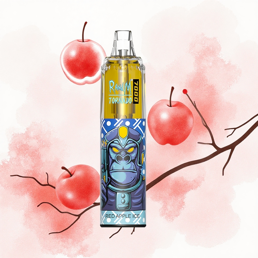 RandM Fumot Tornado 7000 Puffs Manzana Roja Hielo 14ML Mesh Ajustable