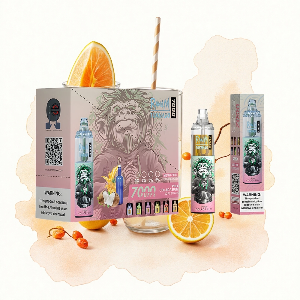 RandM Fumot Tornado 7000 Puffs Ron Colada de Piña 7000 Puffs RGB Tipo-C