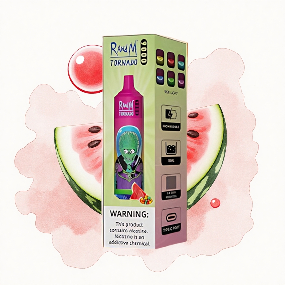 RandM Fumot Tornado 9000 Puffs Chicle de Sandía 9000 Puffs 18 mL Malla