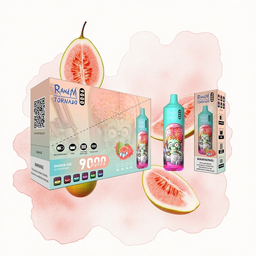 RandM Fumot Tornado 9000 Puffs Helado de Guayaba con Pantalla RGB y Bobina Mesh