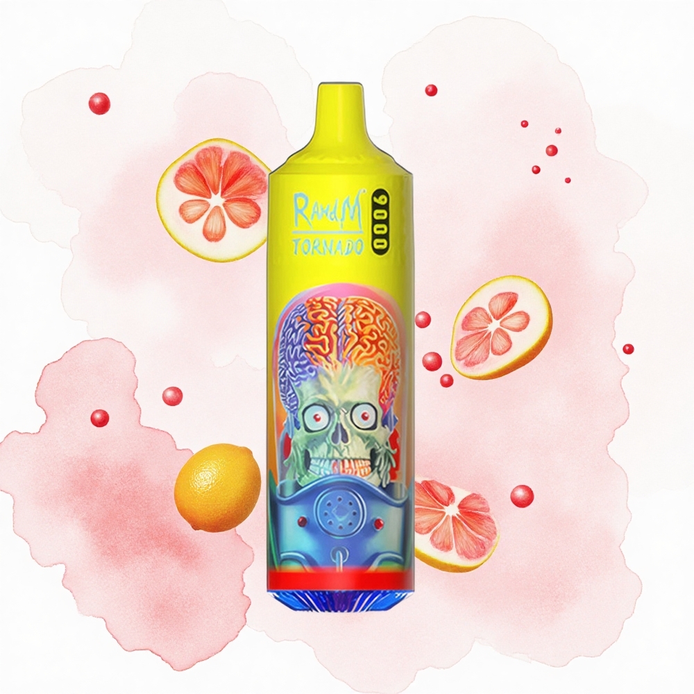 RandM Fumot Tornado 9000 Puffs Limonada Rosa Vibrante con Pantalla RGB y Bobina de Malla