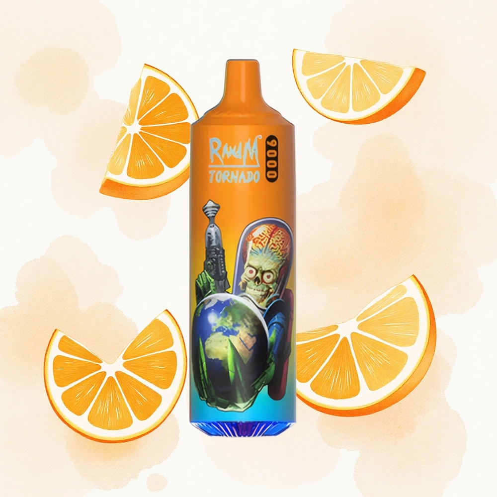 RandM Fumot Tornado 9000 Puffs Naranjada Tornado 18 mL Pantalla RGB