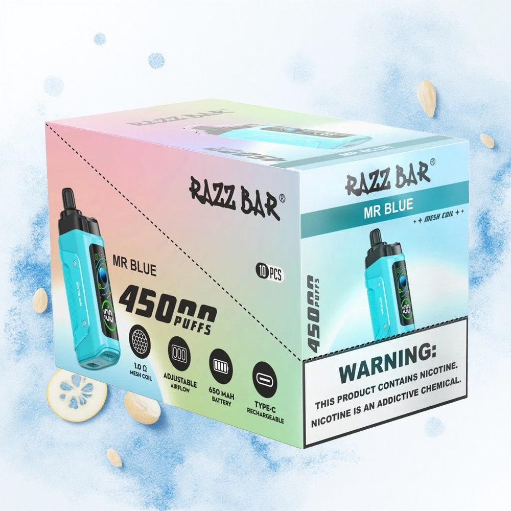 Razz Bar 45000 Puffs Azul Señor Tipo-C Ajustable 20 mg