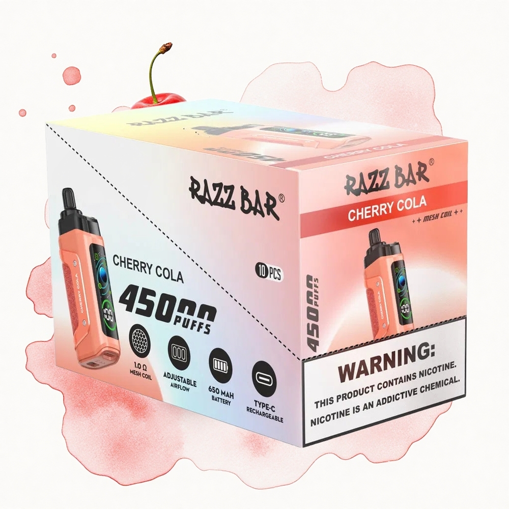 Razz Bar 45000 Puffs Cola Cereza Tipo-C Recargable 20 mg/ml